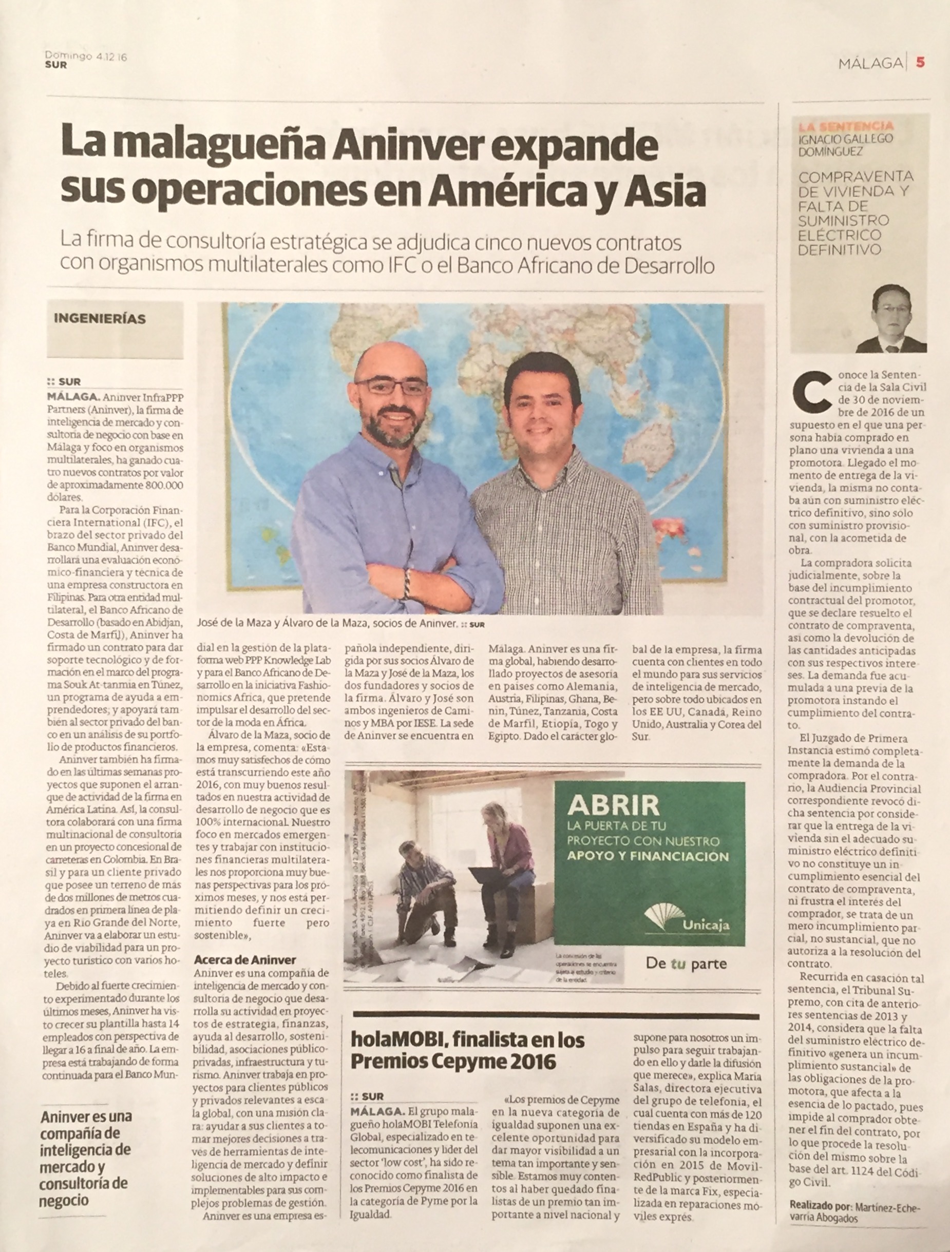 Diario Sur publishes about Aninver